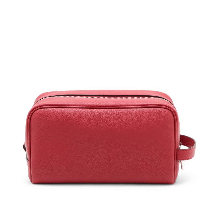 Fendi Leather Logo Travel Kit Pouch Red Leather Very good condition - Back View