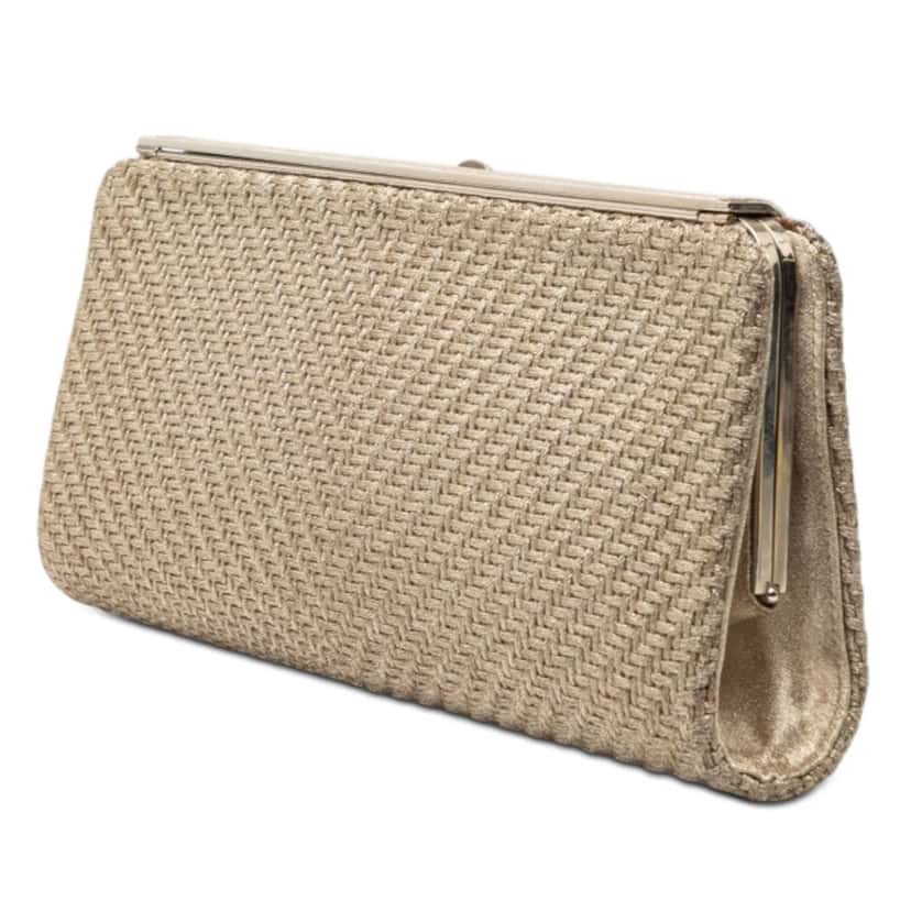 Gucci Woven Metallic Leather and Silk Clutch Gold Leather Very good condition - Back View