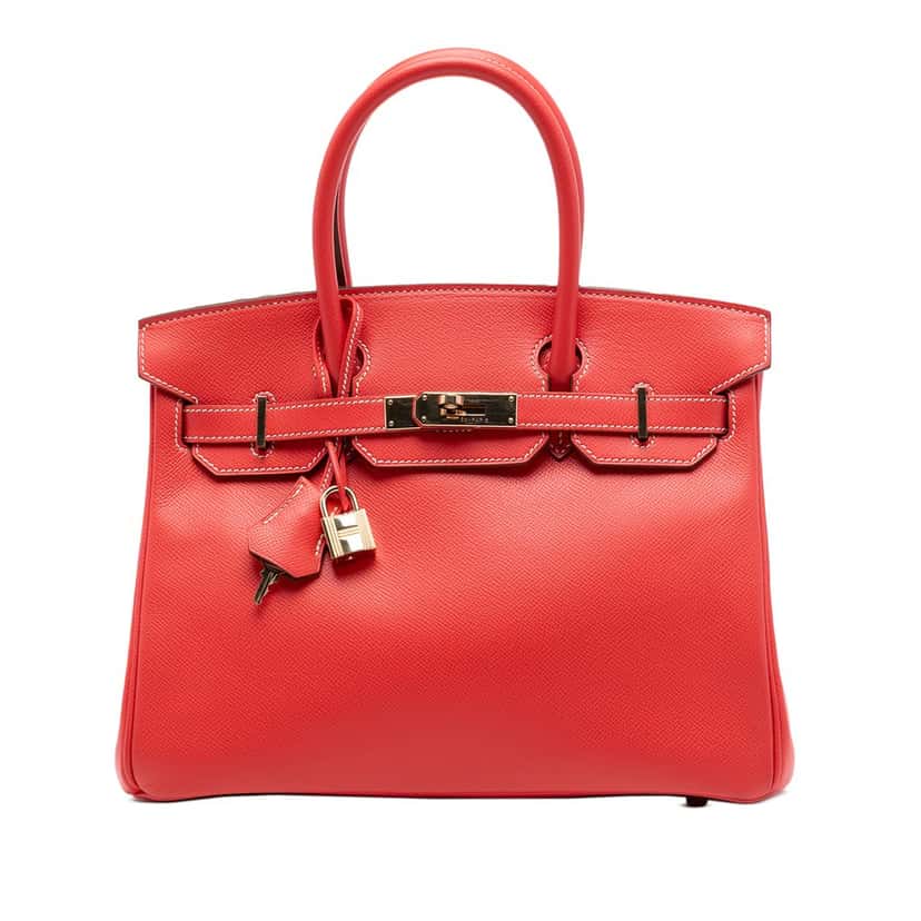 Hermès Epsom Candy Verso Birkin Retourne 30 Red Leather Very good condition - Front View