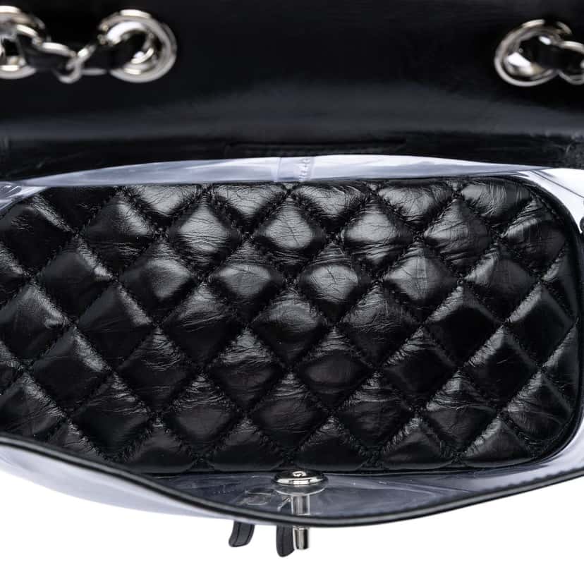 Chanel Quilted Lambskin and PVC Aquarium Shoulder Bag Black Leather Very good condition - Model View
