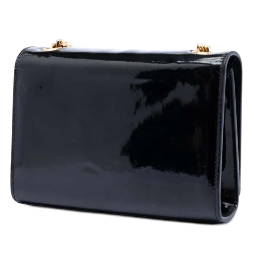 Saint Laurent Small Patent Monogram Kate Tassel Crossbody Black Leather Very good condition - Back View