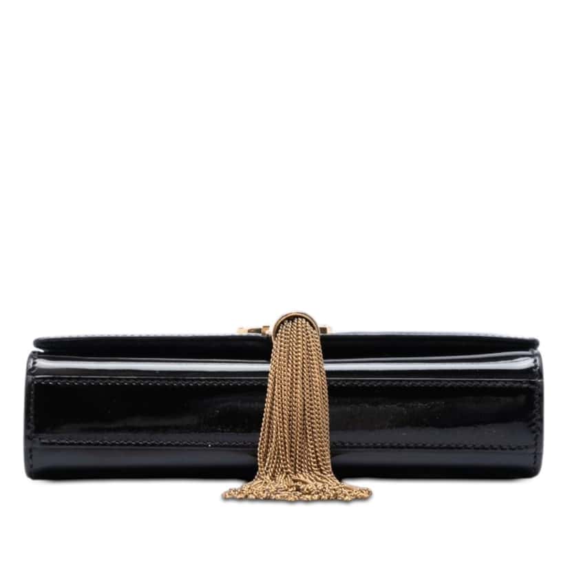 Saint Laurent Small Patent Monogram Kate Tassel Crossbody Black Leather Very good condition - Inside View