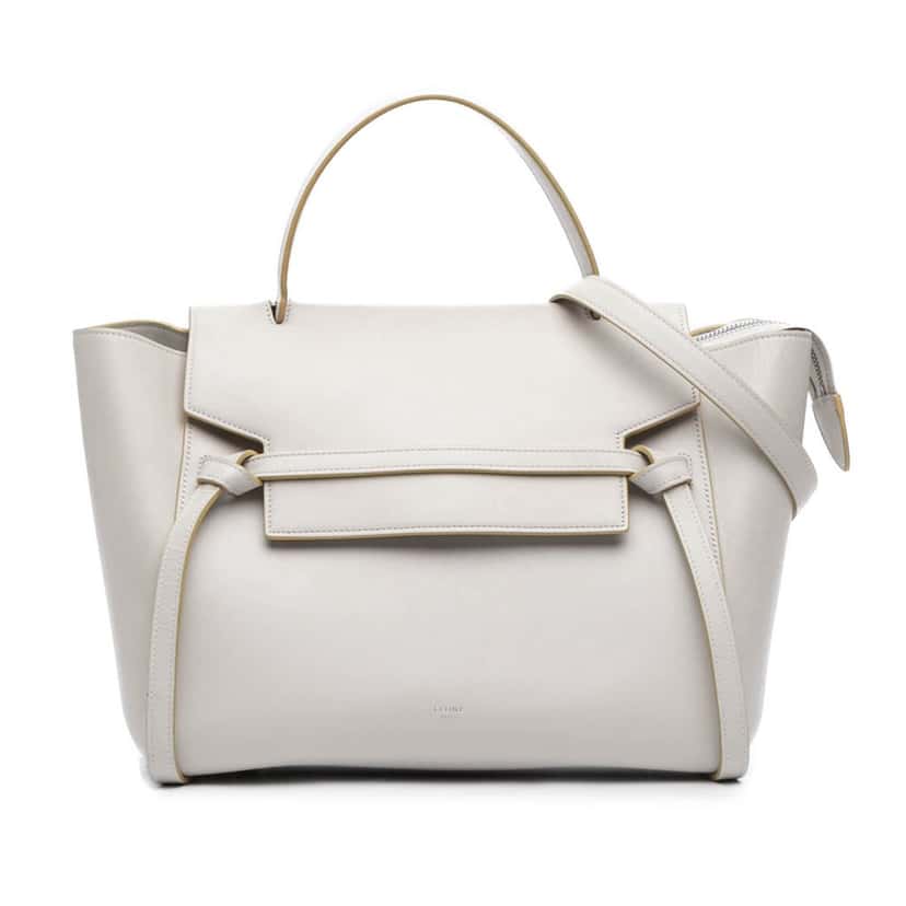 Celine Mini Smooth Calfskin Belt Bag White Leather Good condition - Front View