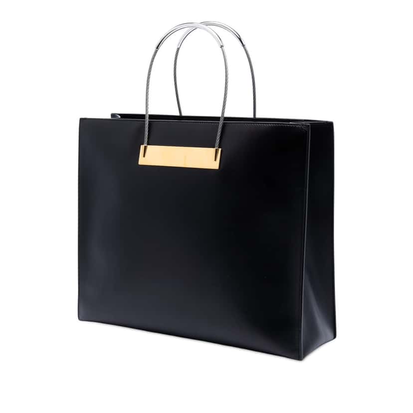 Balenciaga Small Leather Cable Shopper Tote Black Leather Never worn, with tag - Back View