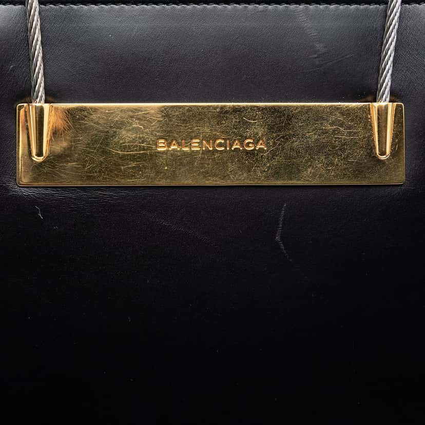 Balenciaga Small Leather Cable Shopper Tote Black Leather Never worn, with tag - Box View