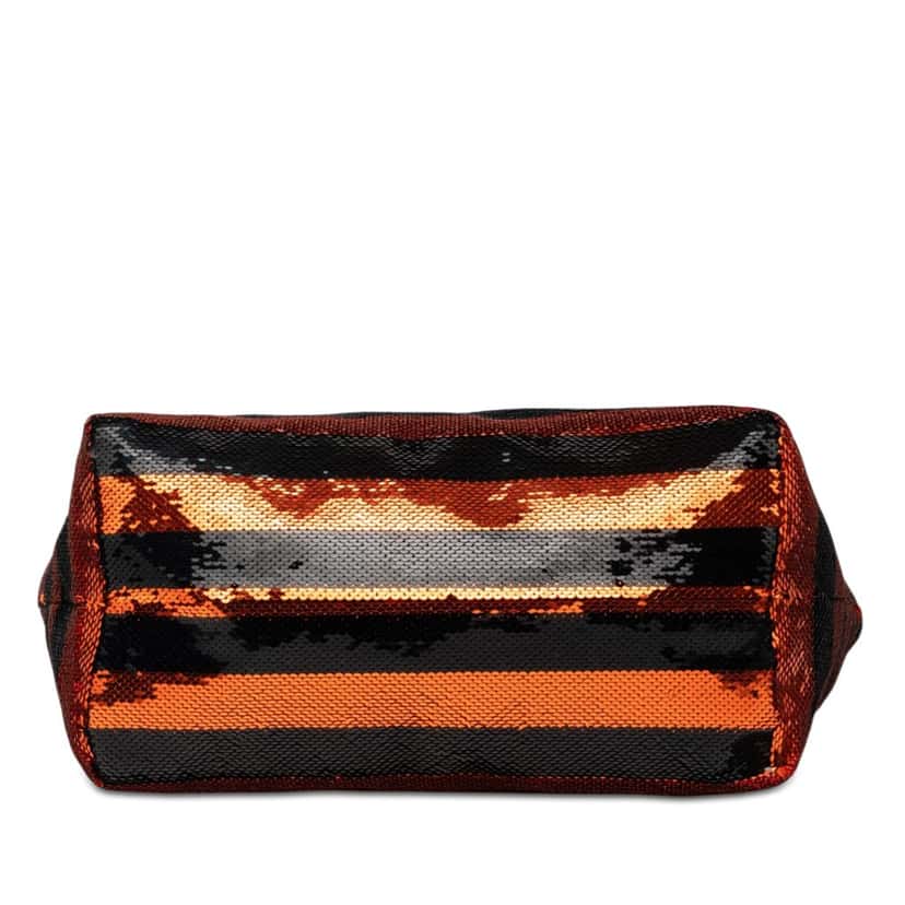 Prada Satin Sequin Stripes Tote Orange Very good condition - Inside View