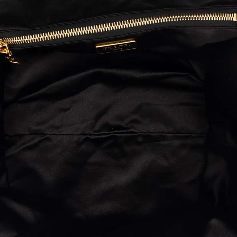 Prada Satin Sequin Stripes Tote Orange Very good condition - Model View