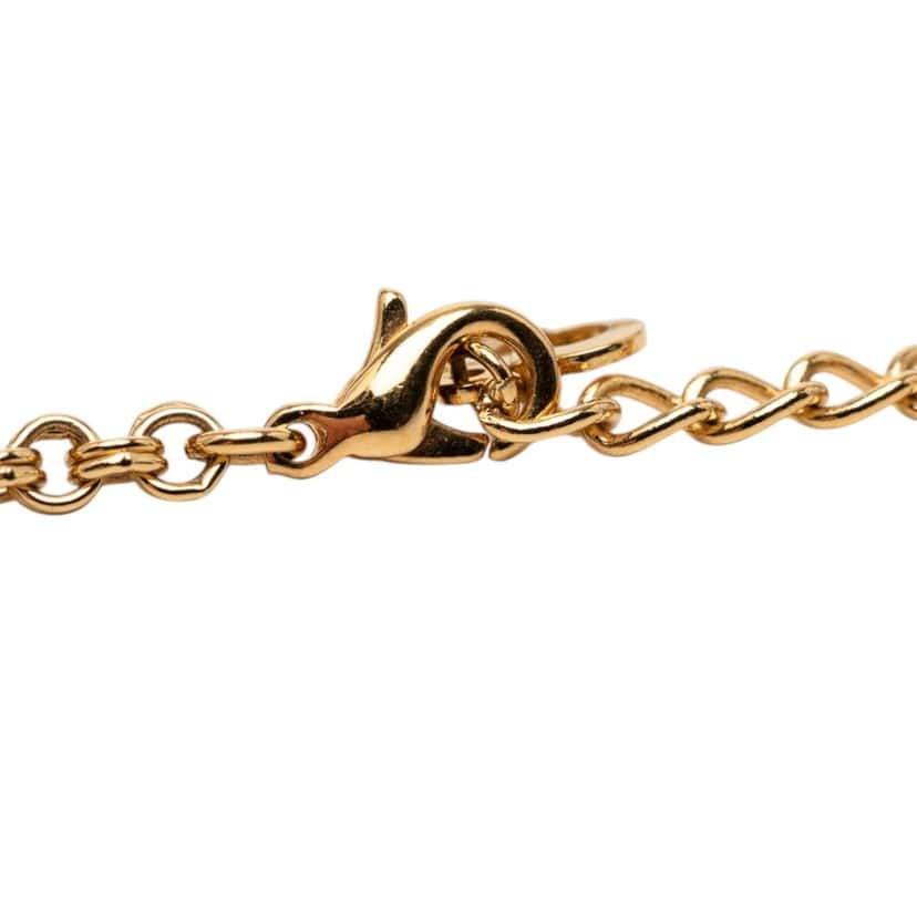 Dior Gold Plated CD Logo Strass Pendant Necklace Gold Metal Very good condition - Model View