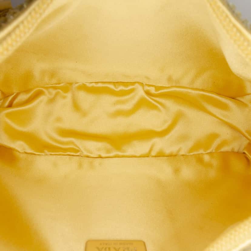 Prada Mini Satin Crystal Re Edition 2000 Shoulder Bag Yellow Never worn - Model View