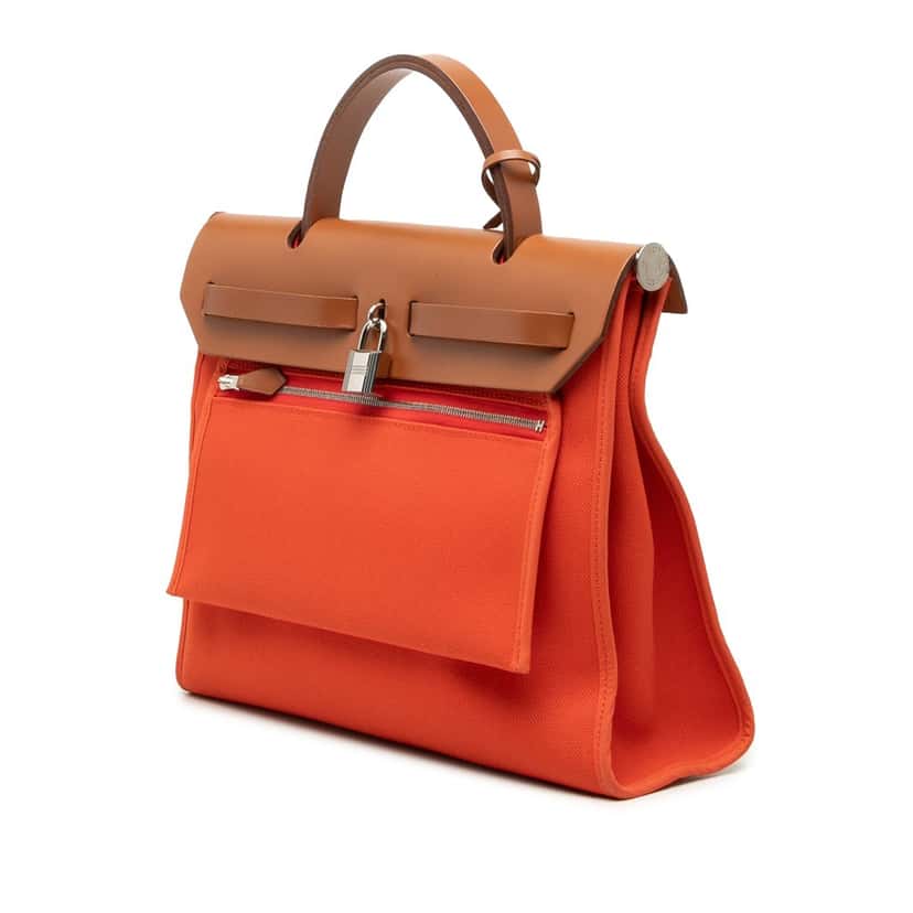 Hermès Toile Herbag Zip 31 Orange Very good condition - Back View