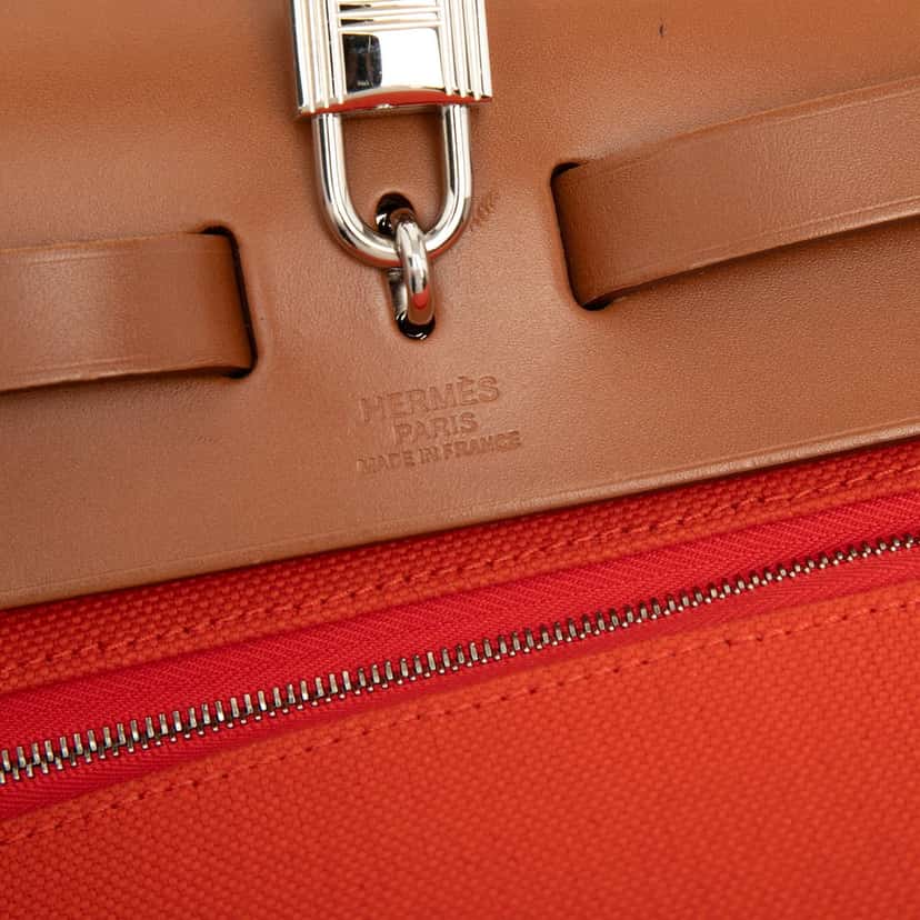 Hermès Toile Herbag Zip 31 Orange Very good condition - Box View