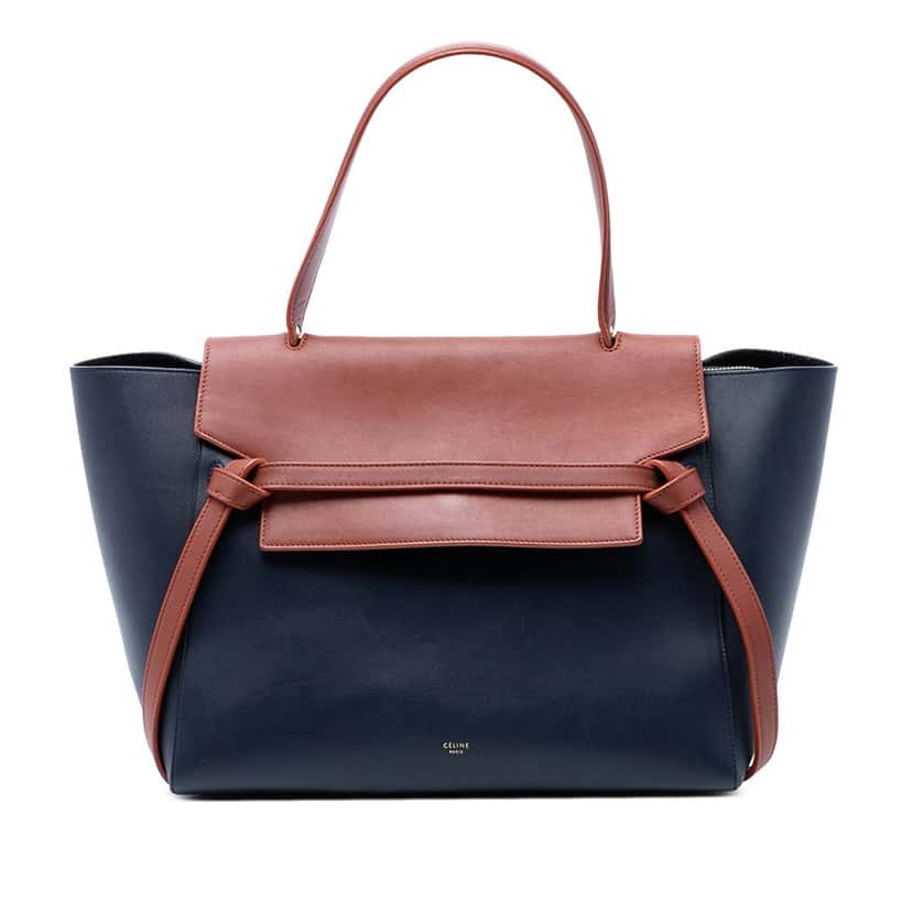 Celine Mini Bicolor Smooth Calfskin Belt Bag Blue Leather Very good condition - Front View