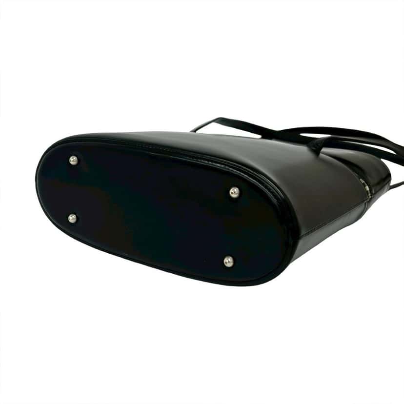 Burberry House Check Trimmed Leather Tote Black Leather Very good condition - Box View