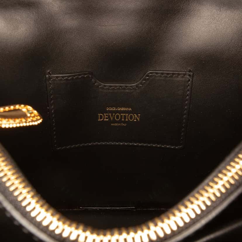 Dolce & Gabbana Medium Canvas Leopard Print Devotion Satchel Brown Very good condition - Box View