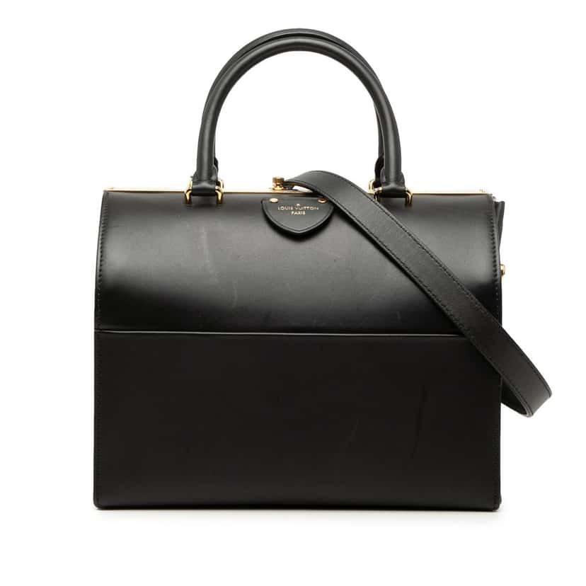 Louis Vuitton Leather Speedy Doctor Bag 25 Black Leather Very good condition - Front View