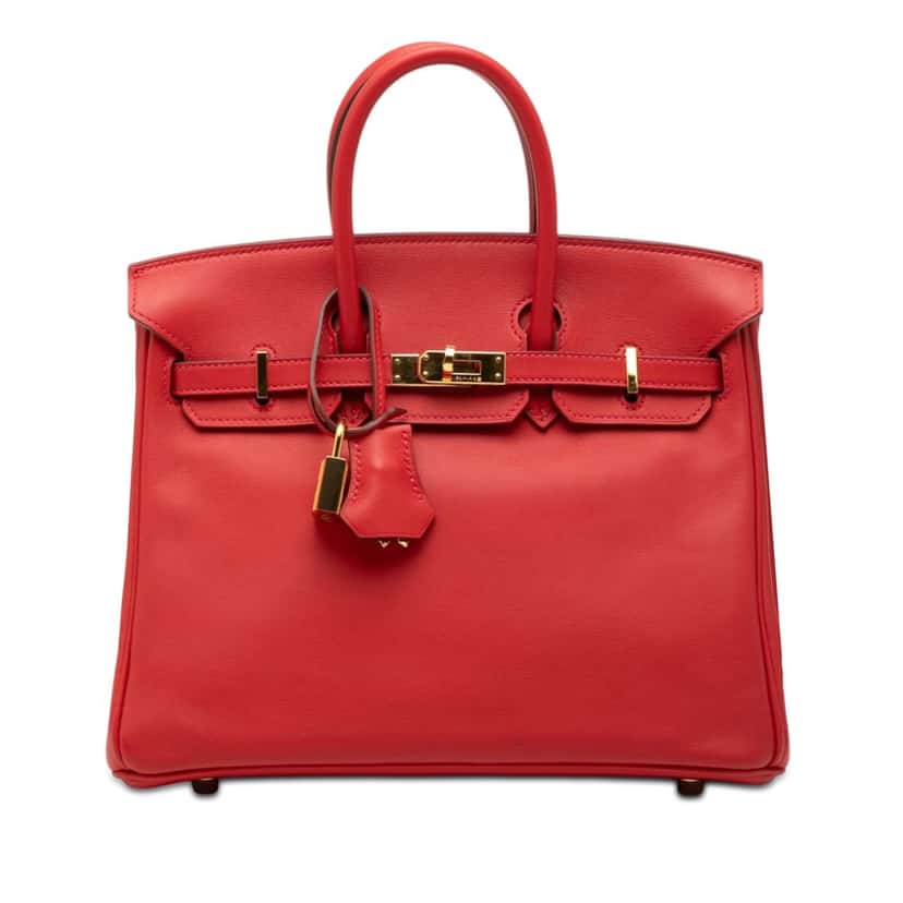 Hermès Swift Birkin Retourne 25 Red Leather Very good condition - Front View