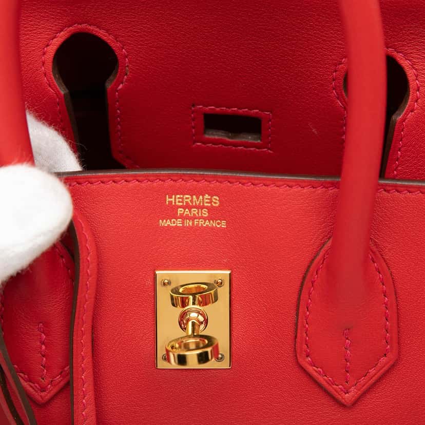 Hermès Swift Birkin Retourne 25 Red Leather Very good condition - Box View