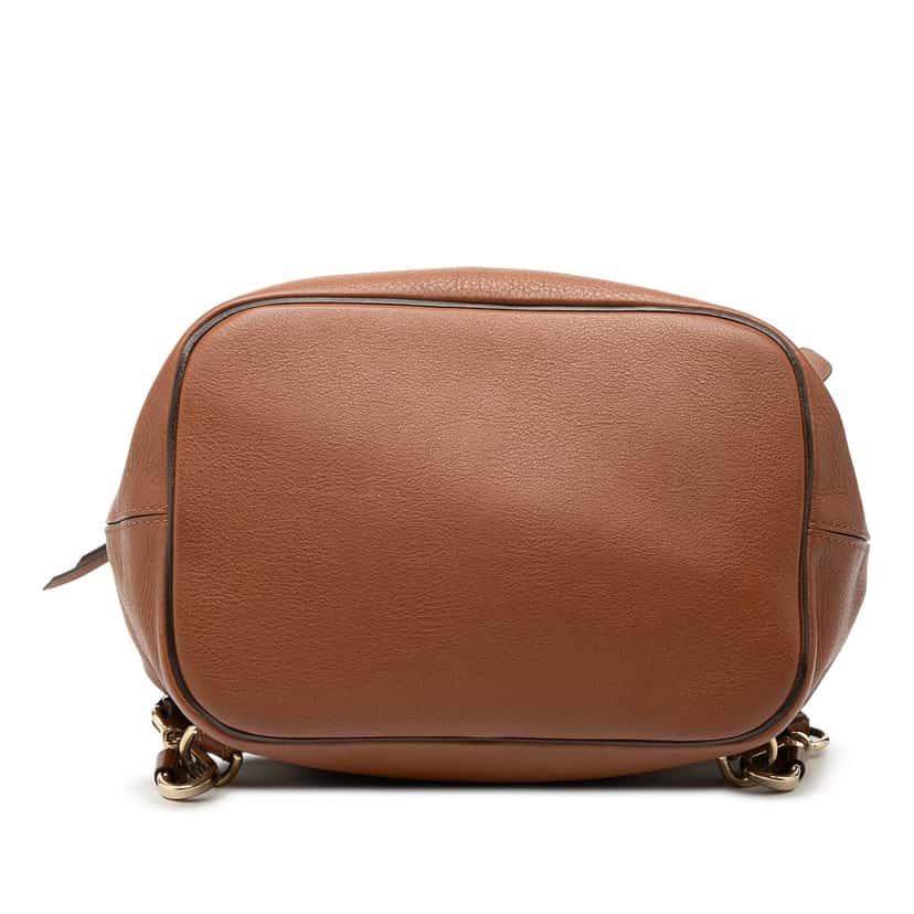Chloé Medium Calfskin and Suede Faye Backpack Brown Leather Very good condition - Inside View