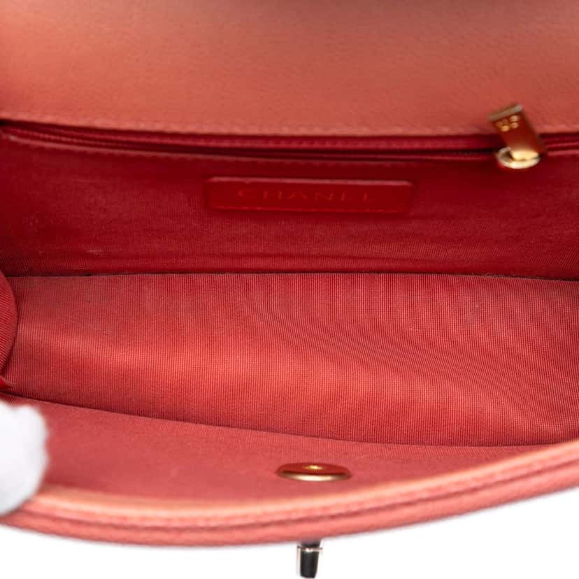 Chanel Small Quilted Caviar Sunset On The Sea Flap Pink Leather Very good condition - Model View