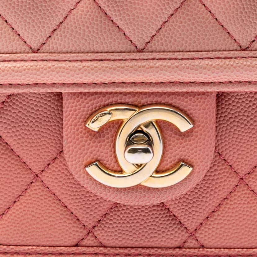Chanel Small Quilted Caviar Sunset On The Sea Flap Pink Leather Very good condition - Box View