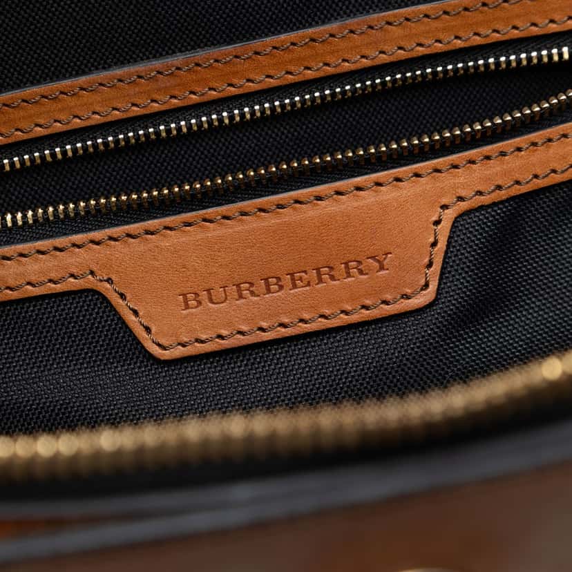 Burberry Medium Haymarket Check Coated Canvas Orchard Bowling Bag Beige Very good condition - Box View
