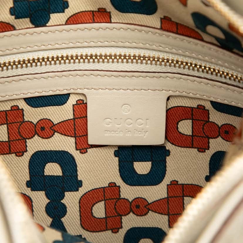Gucci Guccissima Horsebit Creole Hobo White Leather Very good condition - Box View