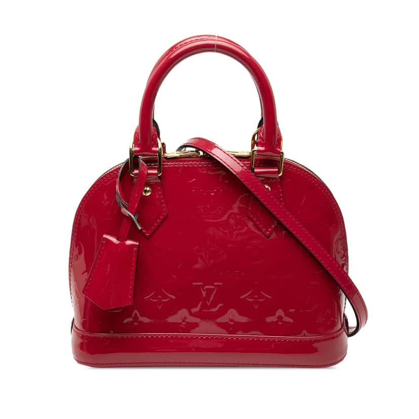 Louis Vuitton Monogram Vernis Alma BB Red Leather Very good condition - Front View