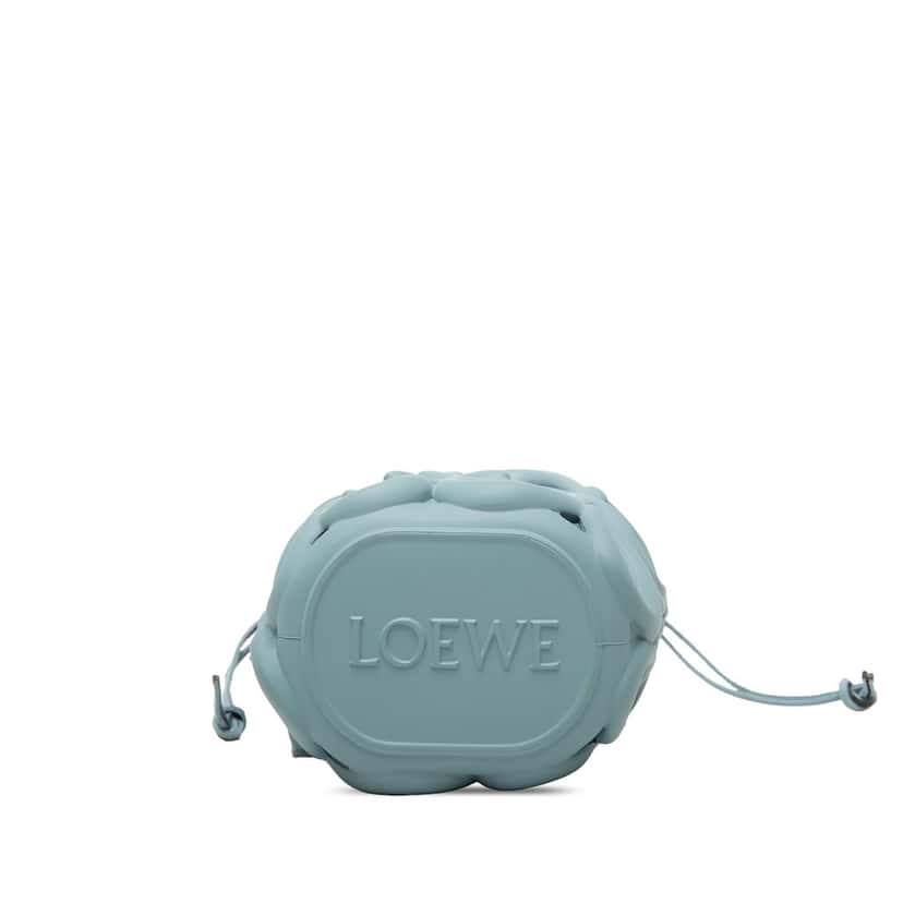 Loewe Anagram Inflated Cutout Rubber and Canvas Pocket Bucket Bag Blue Very good condition - Inside View