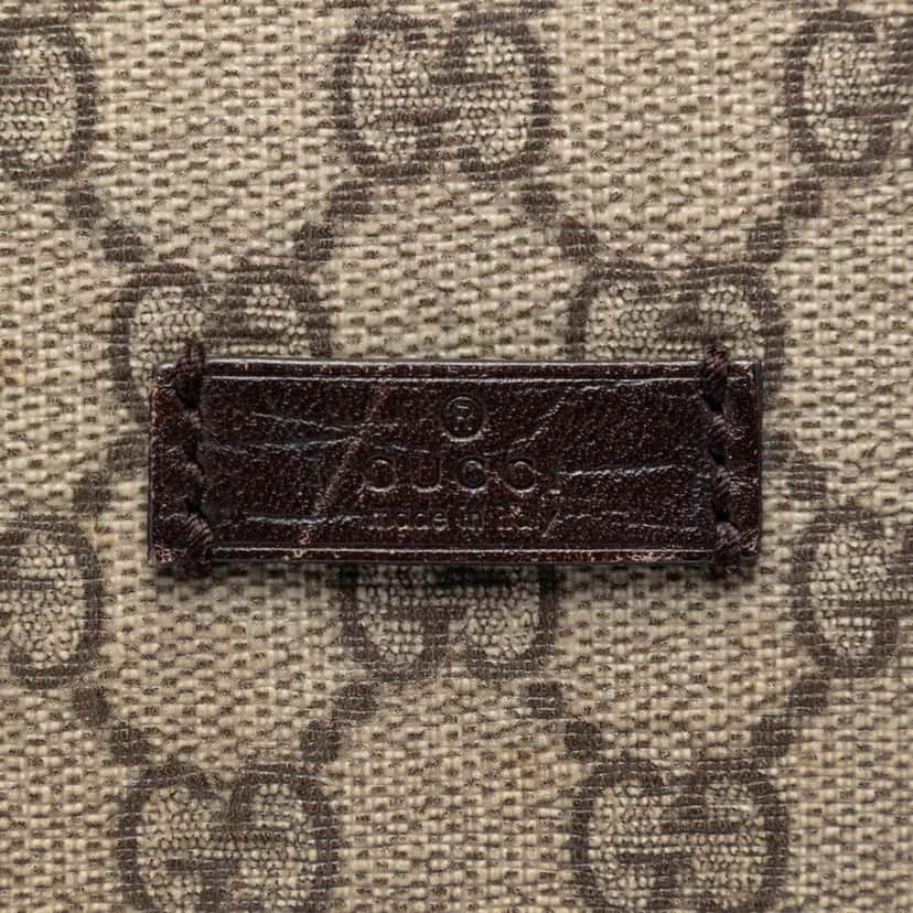 Gucci Large GG Supreme Double Buckle Flap Messenger Bag Beige Very good condition - Box View