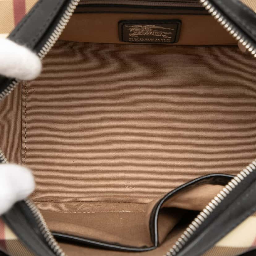 Burberry Small Supernova Check Coated Canvas Bowling Bag Beige Very good condition - Model View