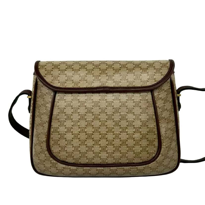 Celine Macadam Coated Canvas Crossbody Beige Very good condition - Back View