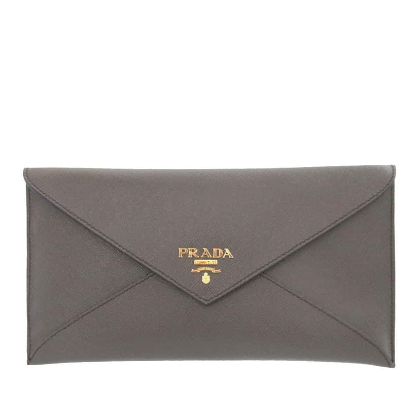 Prada Saffiano Envelope Clutch Other Leather Very good condition - Front View