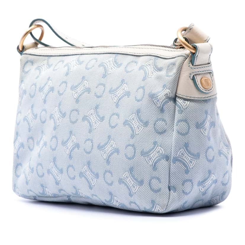 Celine C Macadam Canvas Crossbody Blue Very good condition - Back View