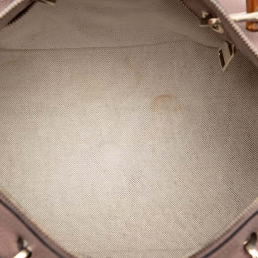 Gucci Medium Calfskin Bamboo Shopper Boston Bag Brown Leather Very good condition - Model View