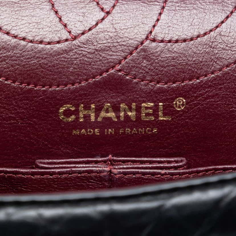 Chanel Quilted Aged Calfskin Reissue 2.55 Double Flap 226 Black Leather Very good condition - Box View