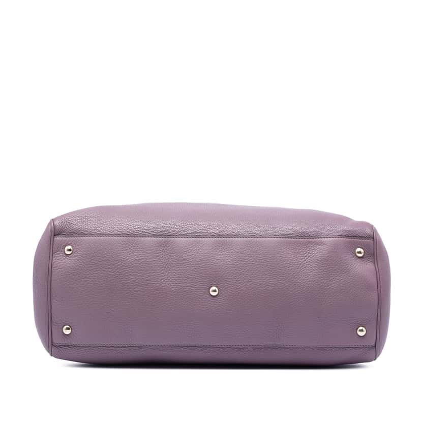 Gucci Large Calfskin Bamboo Shopper Satchel Purple Leather Very good condition - Inside View