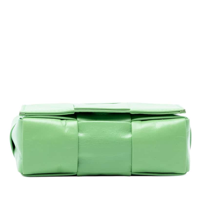 Bottega Veneta Candy Nappa Intrecciato Cassette Crossbody Green Leather Very good condition - Inside View
