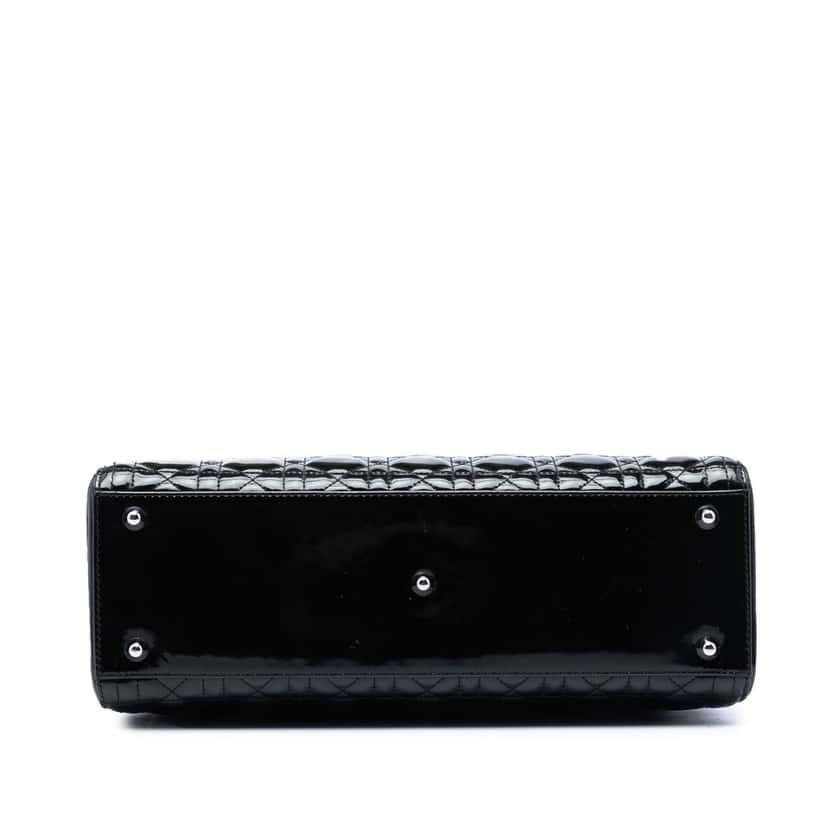 Dior Large Patent Cannage Lady Dior Black Leather Very good condition - Inside View