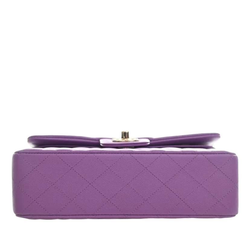 Chanel Small Classic Caviar Double Flap Purple Leather Very good condition - Inside View