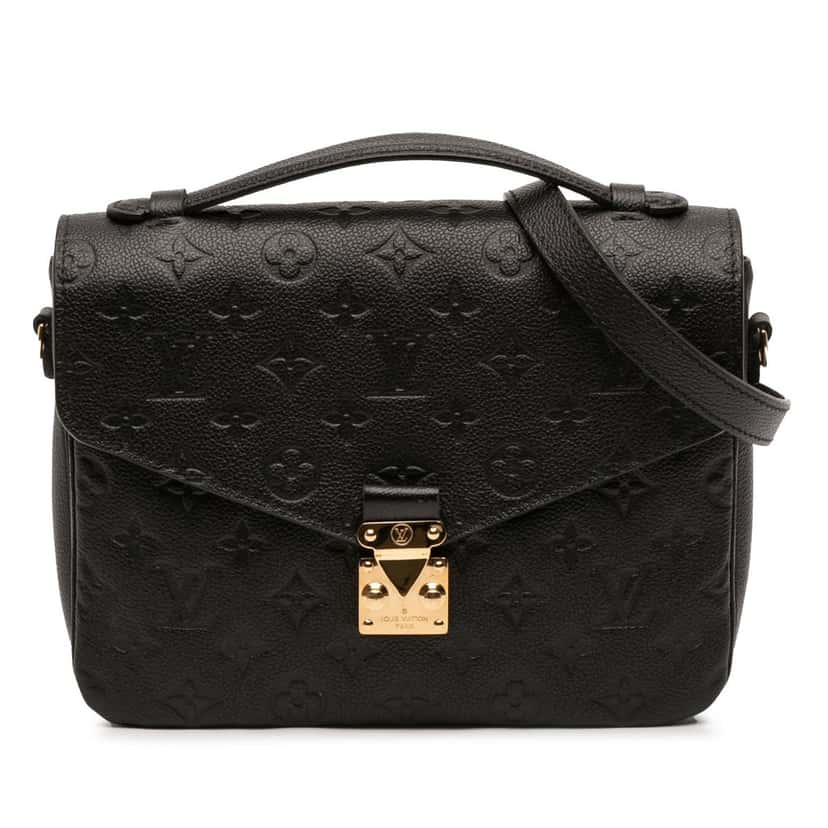 Louis Vuitton Monogram Empreinte Pochette Metis Black Leather Very good condition - Front View