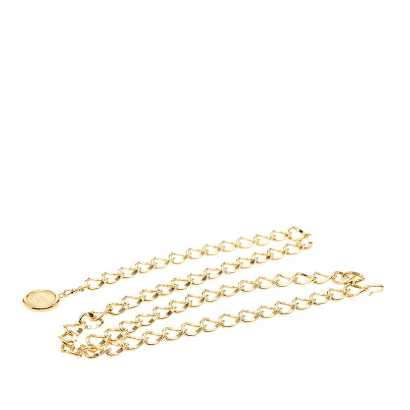 Chanel CC Gold Plated 31 Rue Cambon Medallion Chain Belt Gold Metal Very good condition - Front View