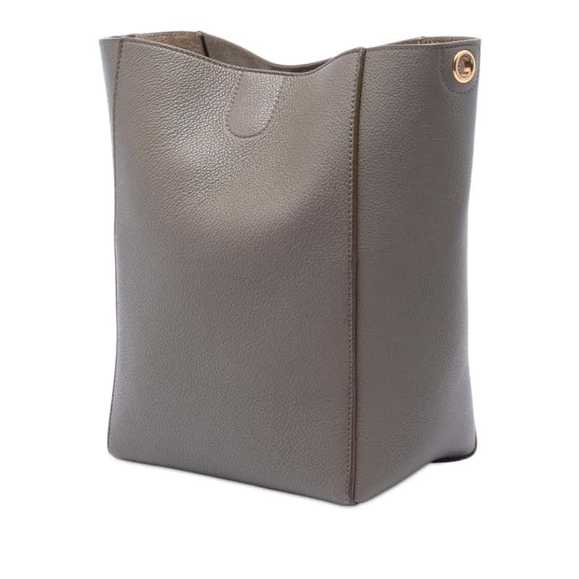Celine Small Soft Grained Calfskin Seau Sangle Bucket Bag Brown Leather Very good condition - Back View