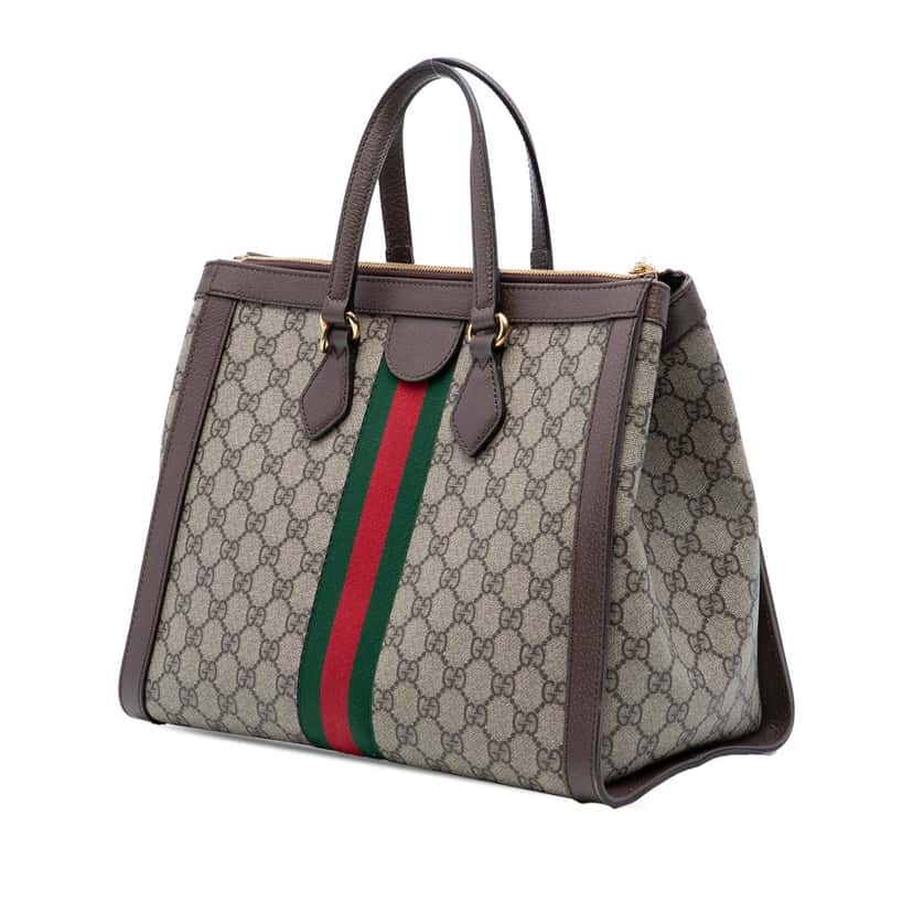 Gucci GG Supreme Ophidia Satchel Beige Very good condition - Back View