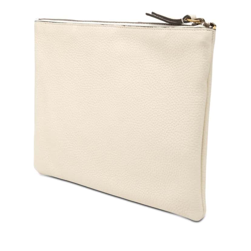 Gucci Calfskin Blind For Love Clutch White Leather Very good condition - Back View