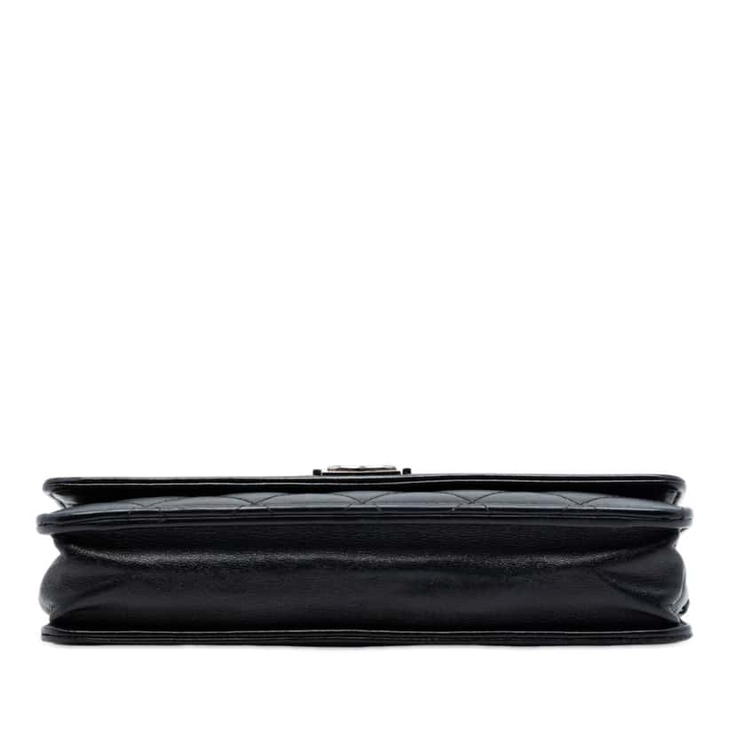 Chanel Quilted Lambskin Boy Wallet On Chain Black Leather Very good condition - Inside View