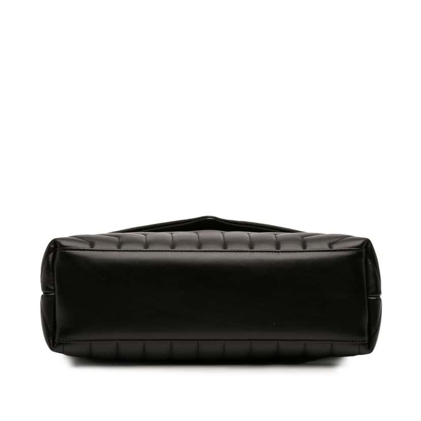 Saint Laurent Medium Matelasse Calfskin Monogram Monochrome LouLou Shoulder Bag Black Leather Very good condition - Inside View