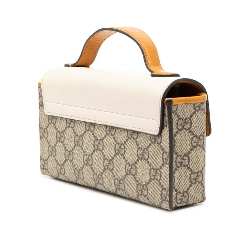 Gucci Mini GG Supreme Padlock Satchel Beige Very good condition - Back View