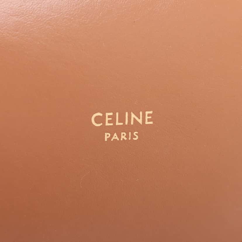 Celine Micro Triomphe Embroidered Canvas Drawstring Bucket Bag Beige Very good condition - Model View