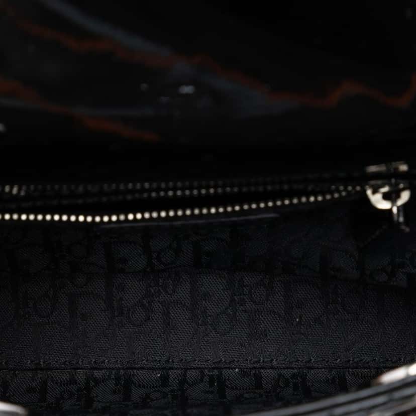 Dior Mini Patent Cannage Lady Dior Black Leather Very good condition - Model View