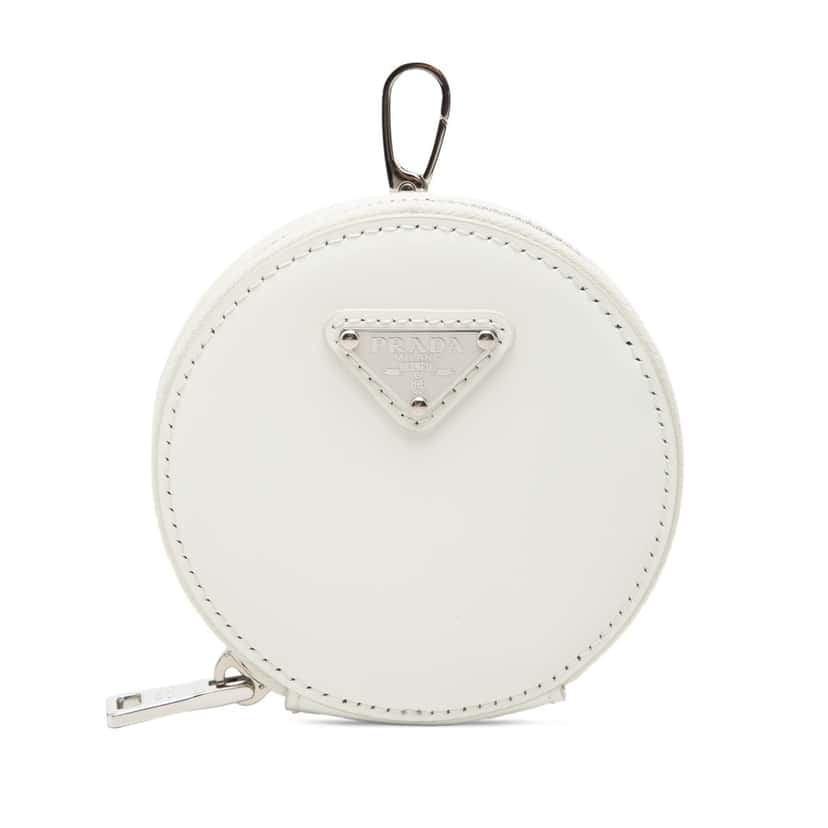 Prada Spazzolato Round Coin Pouch Bag Charm